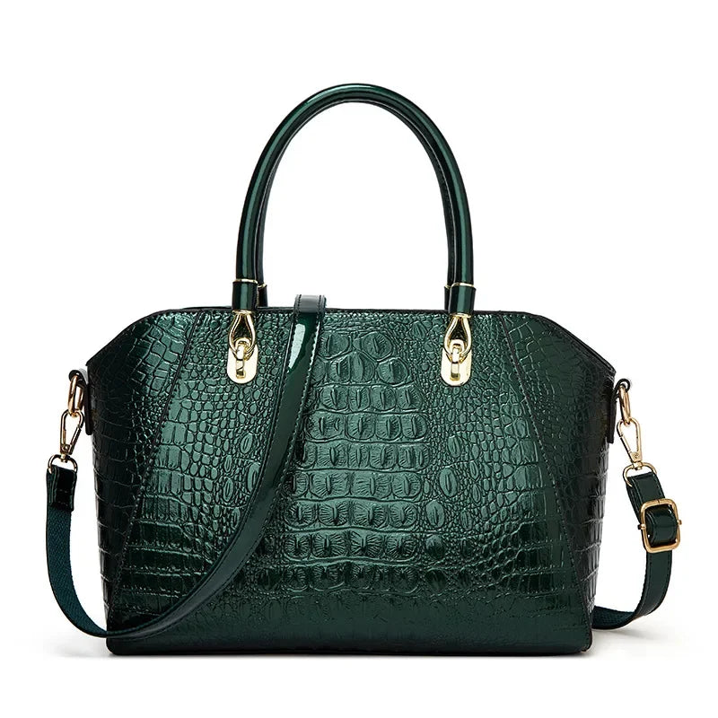 Sac cabas en cuir femme Vert-Bleu-wine rouge-Noir-ShopGET® 