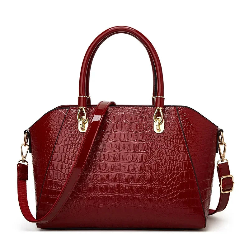 Sac cabas en cuir femme Vert-Bleu-wine rouge-Noir-ShopGET® 