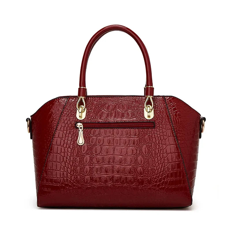 Sac cabas en cuir femme Vert-Bleu-wine rouge-Noir-ShopGET® 