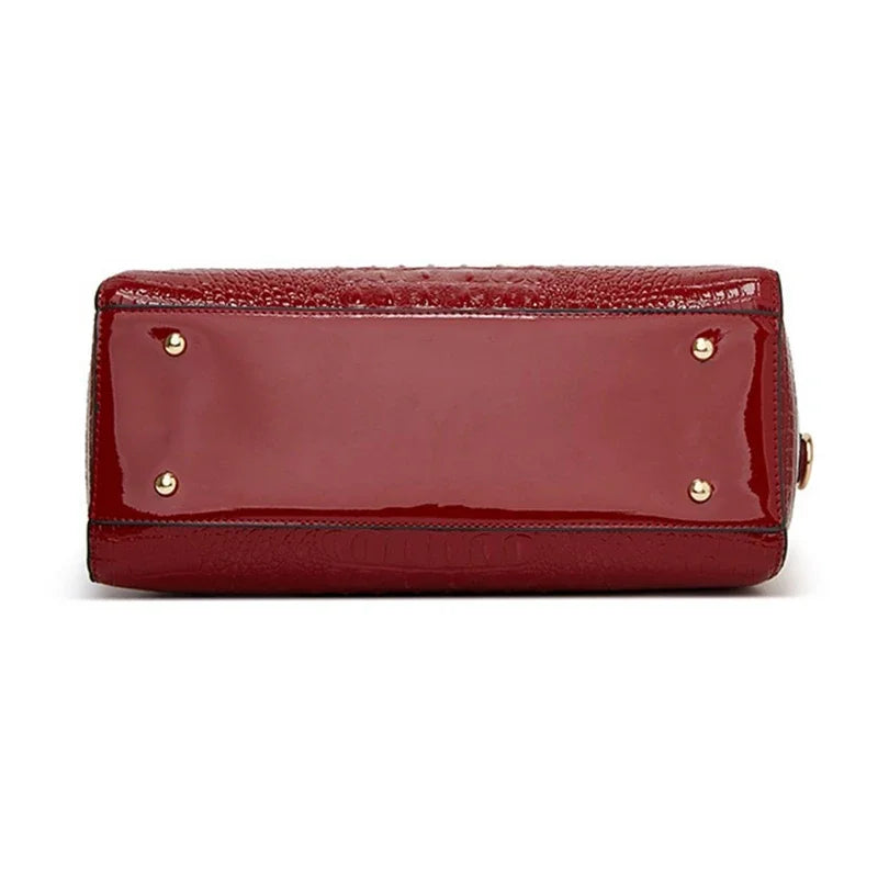 Sac cabas en cuir femme Vert-Bleu-wine rouge-Noir-ShopGET® 