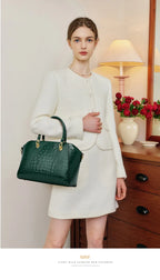 Sac cabas en cuir femme Vert-Bleu-wine rouge-Noir-ShopGET® 