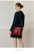 Sac cabas en cuir femme Vert-Bleu-wine rouge-Noir-ShopGET® 