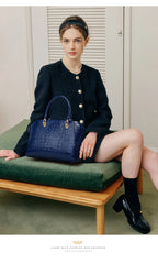 Sac cabas en cuir femme Vert-Bleu-wine rouge-Noir-ShopGET® 