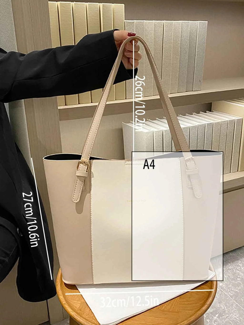 Sac cabas femme original de qualité premium Blanc / L-Marron / L-Noir / L-Kaki / L-ShopGET® 