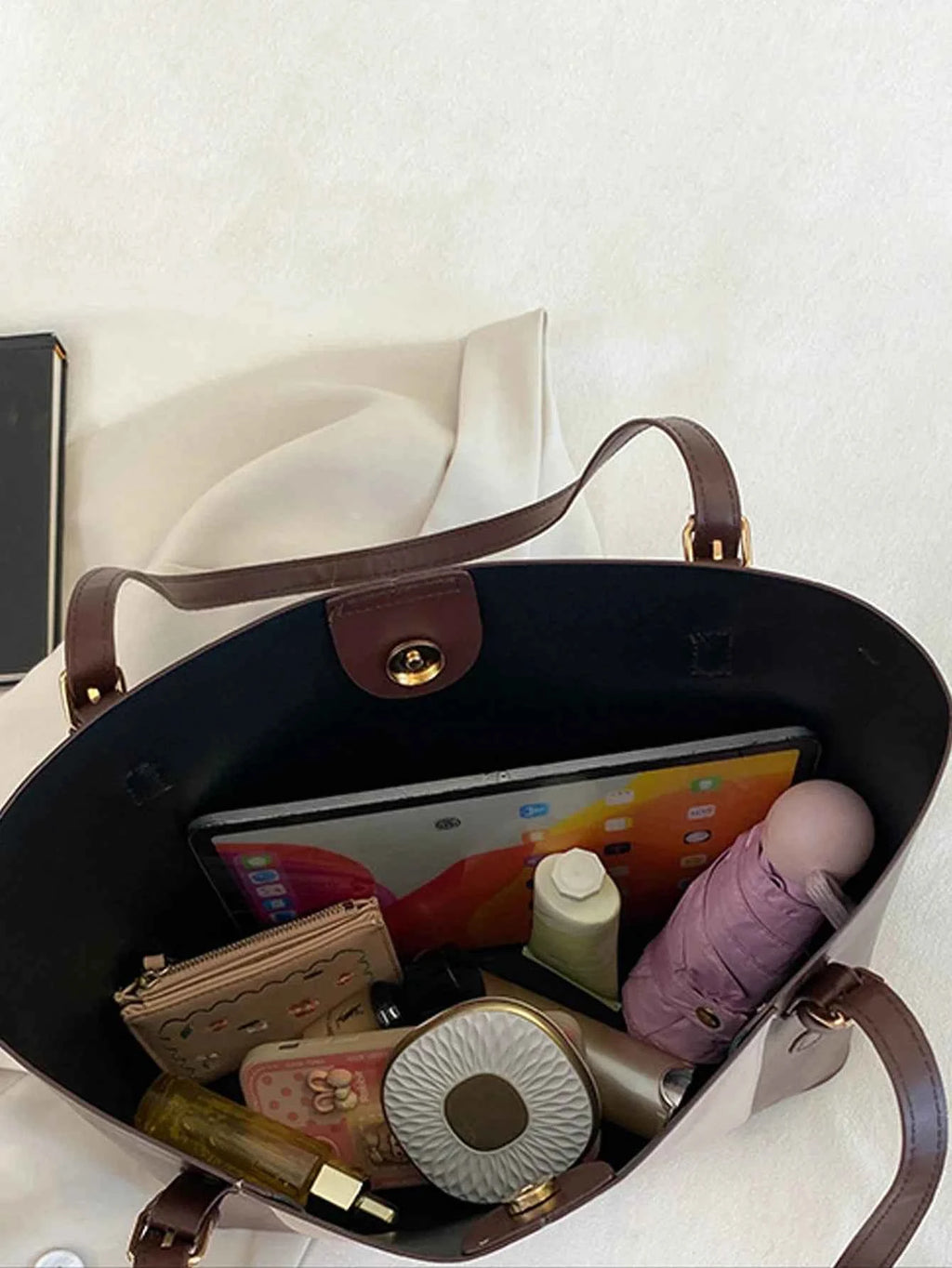 Sac cabas femme original de qualité premium Blanc / L-Marron / L-Noir / L-Kaki / L-ShopGET® 