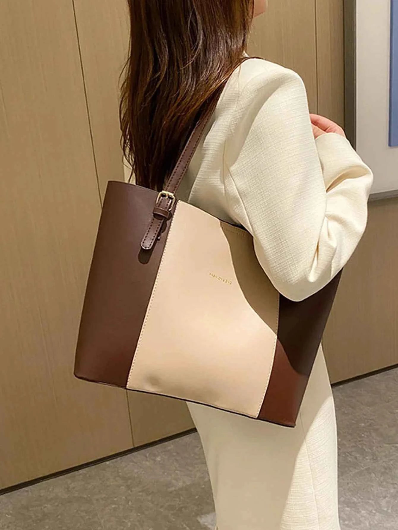 Sac cabas femme original de qualité premium Blanc / L-Marron / L-Noir / L-Kaki / L-ShopGET® 