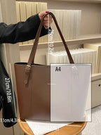 Sac cabas femme original de qualité premium Blanc / L-Marron / L-Noir / L-Kaki / L-ShopGET® 