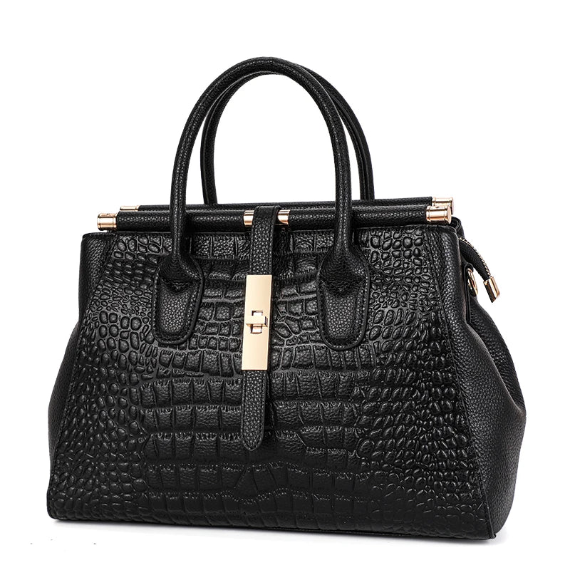 Sac cabas noir Aidrani en cuir Noir-ShopGET® 