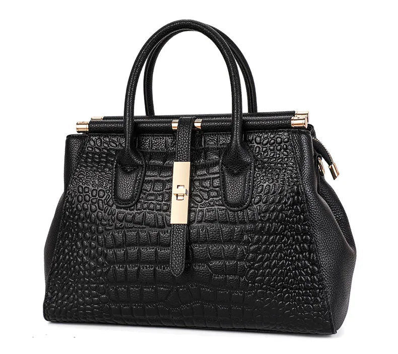 Sac cabas noir Aidrani en cuir Noir-ShopGET® 