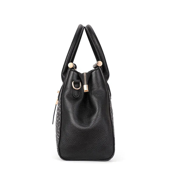 Sac cabas noir Aidrani en cuir Noir-ShopGET® 