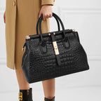 Sac cabas noir Aidrani en cuir Noir-ShopGET® 