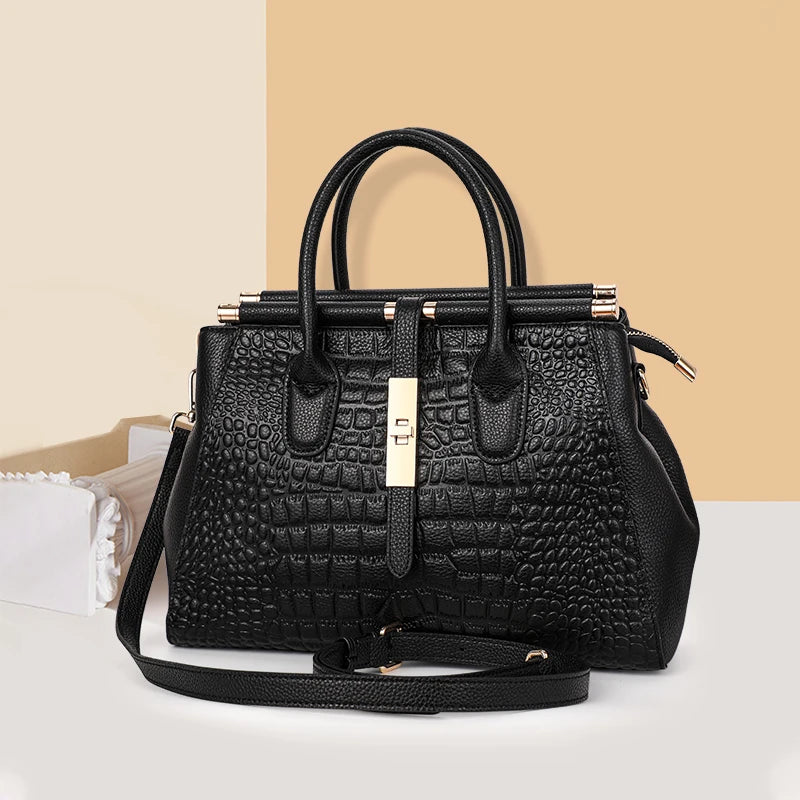 Sac cabas noir Aidrani en cuir Noir-ShopGET® 