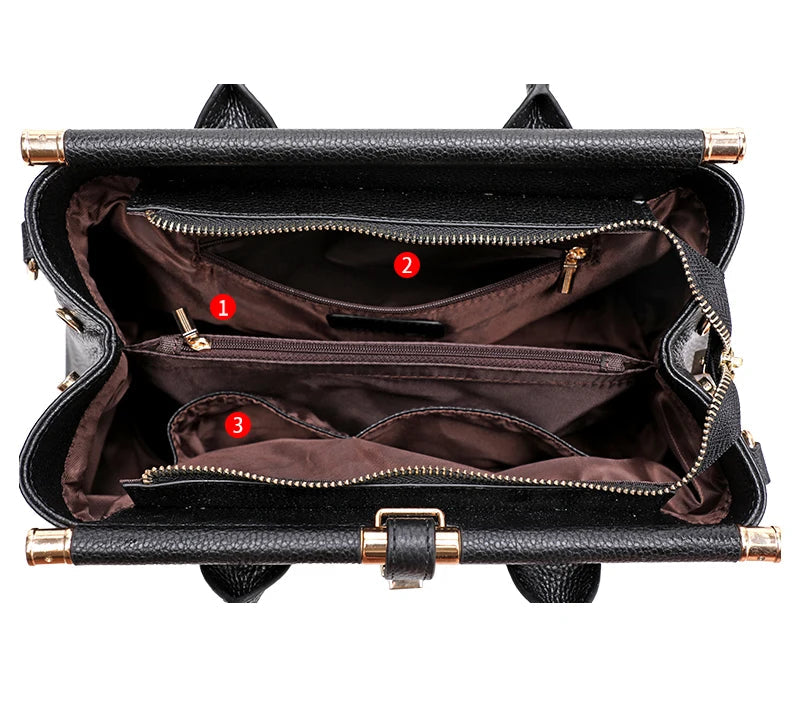 Sac cabas noir Aidrani en cuir Noir-ShopGET® 