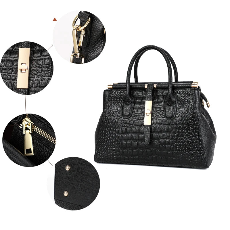 Sac cabas noir Aidrani en cuir Noir-ShopGET® 