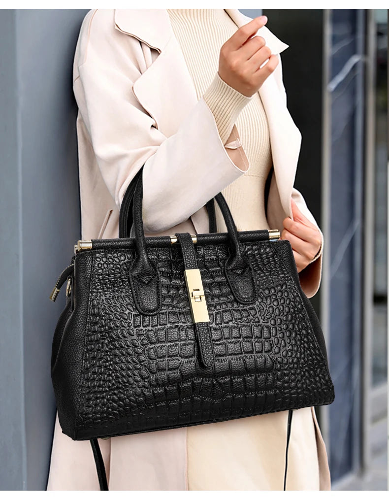 Sac cabas noir Aidrani en cuir Noir-ShopGET® 