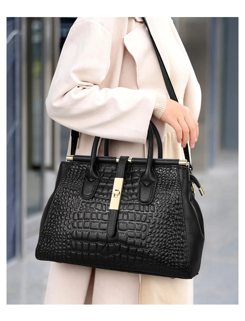 Sac cabas noir Aidrani en cuir Noir-ShopGET® 