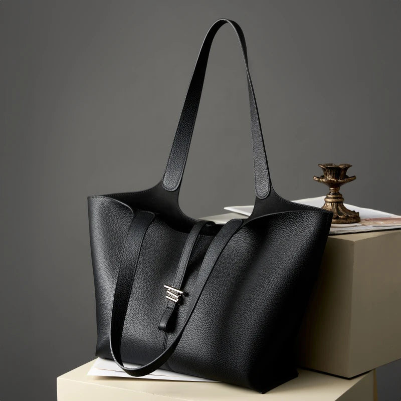 Sac cabas noir forme  zig zag Noir-Gris-ShopGET® 