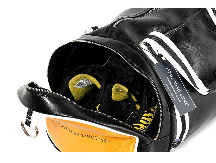 Sac polochon cuir Noir-Bleu-Noir Jaune-Vin Rouge-ShopGET® 