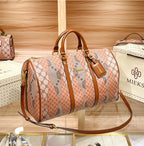 Sac weekend femme cuir Kaki Beige-ShopGET® 