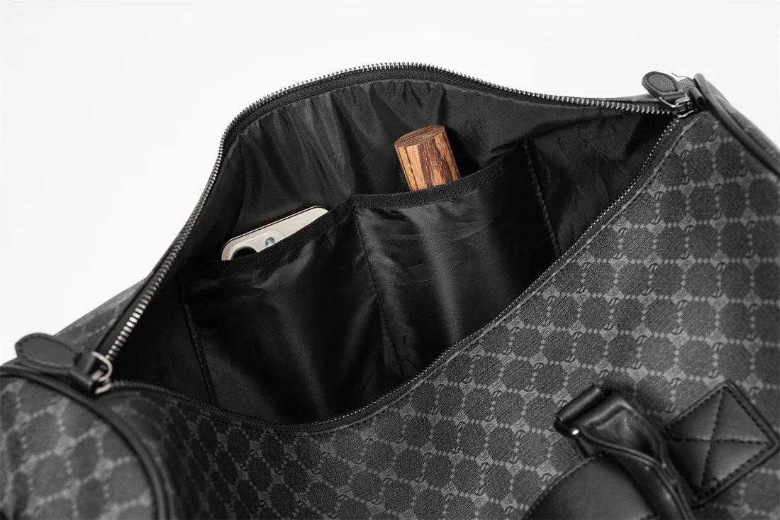 Sac weekend femme voyage confortable en cuir Noir-ShopGET® 