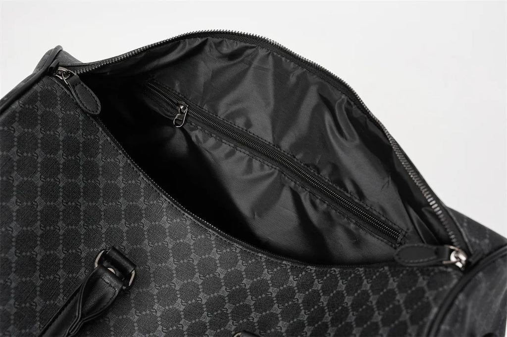 Sac weekend femme voyage confortable en cuir Noir-ShopGET® 