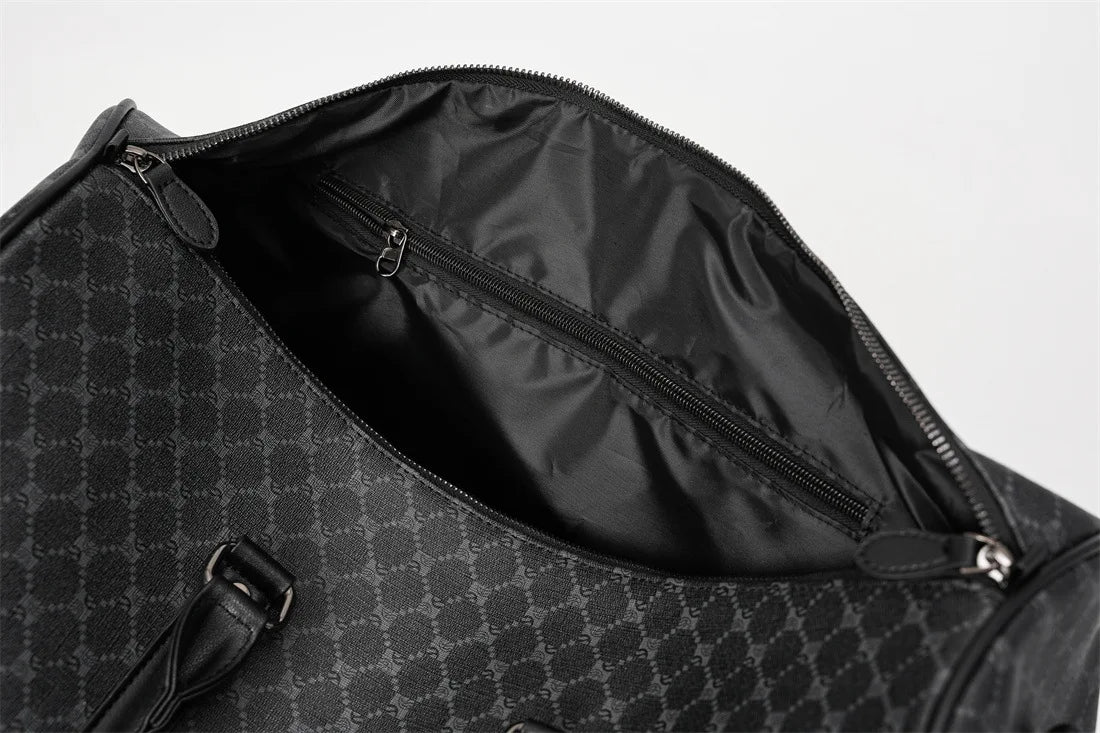 Sac weekend femme voyage confortable en cuir Noir-ShopGET® 