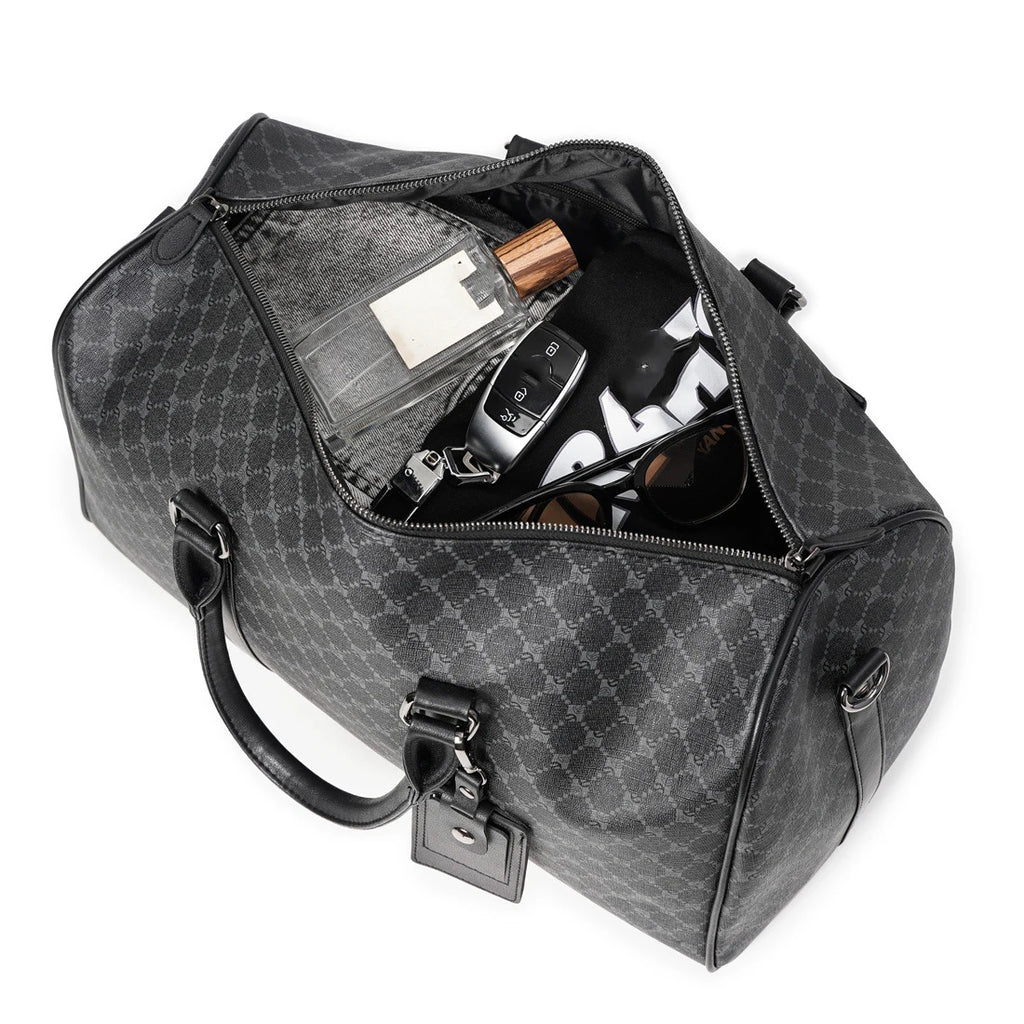 Sac weekend femme voyage confortable en cuir Noir-ShopGET® 