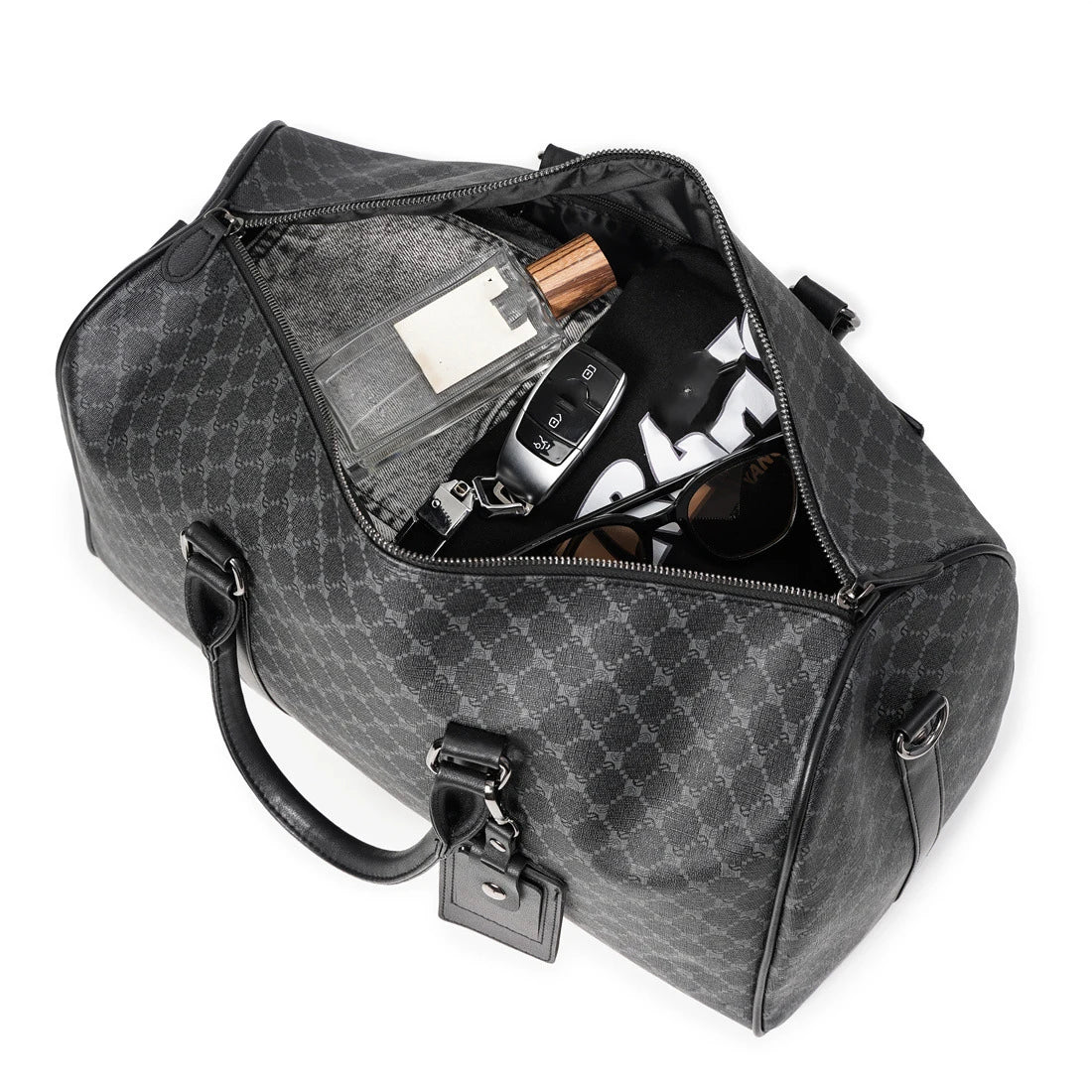 Sac weekend femme voyage confortable en cuir Noir-ShopGET® 