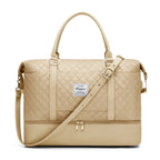 Sac weekend matelassé pour femme Vert-Kaki-Bleu-Beige-Noir-Noir & Marron-ShopGET® 