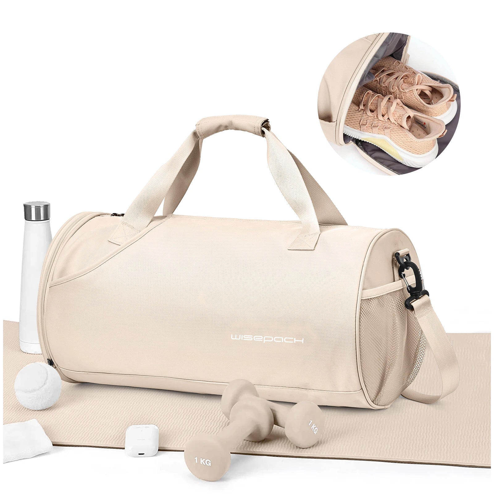 Sac weekend style polochon Bleu-Beige-Bleu A-Vert-Pourpre-Rose-Noir-Vert Large-Bleu Large-Bleu A Large-Noir Large-Pourpre Large-Beige Large-Rose Large-ShopGET® 