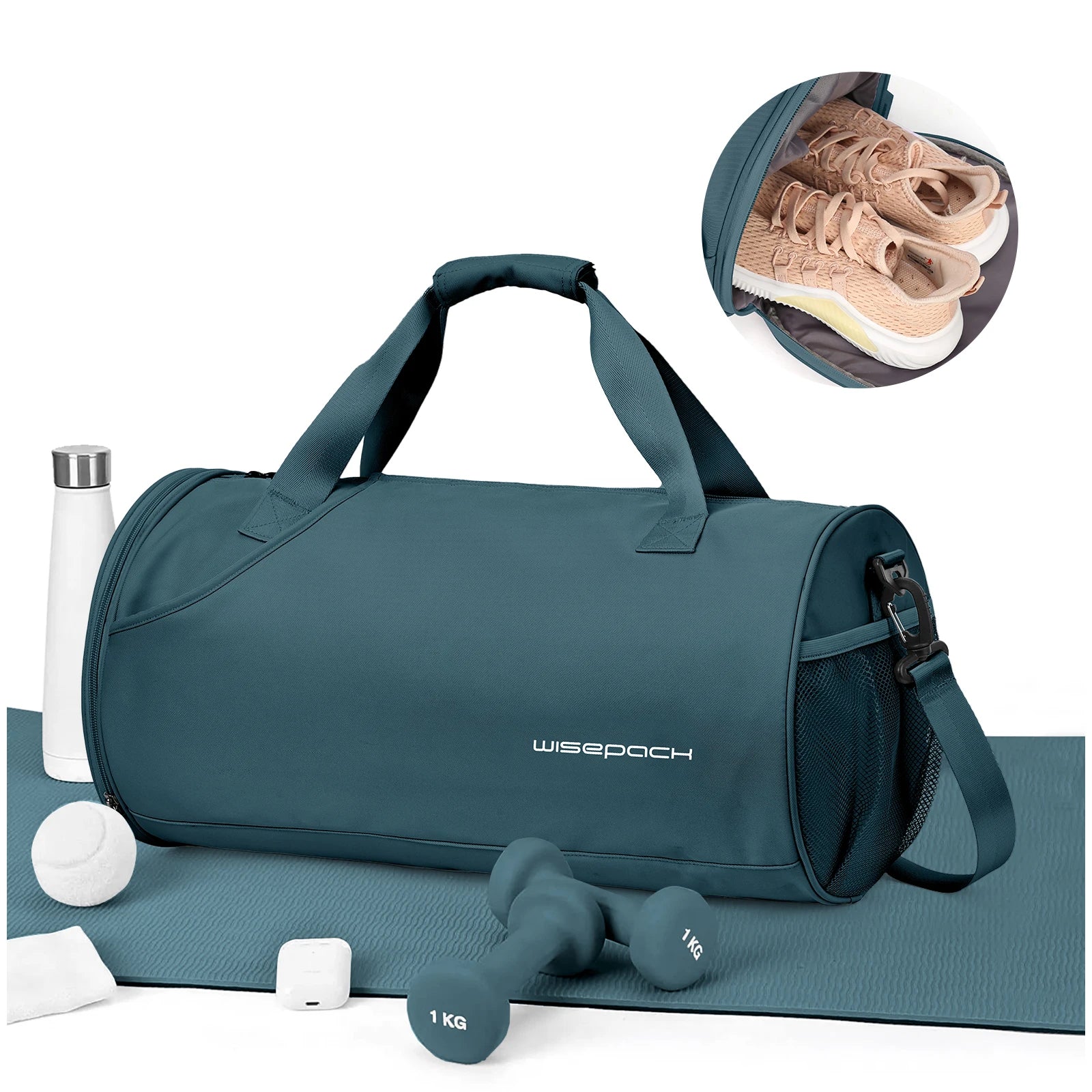 Sac weekend style polochon Bleu-Beige-Bleu A-Vert-Pourpre-Rose-Noir-Vert Large-Bleu Large-Bleu A Large-Noir Large-Pourpre Large-Beige Large-Rose Large-ShopGET® 