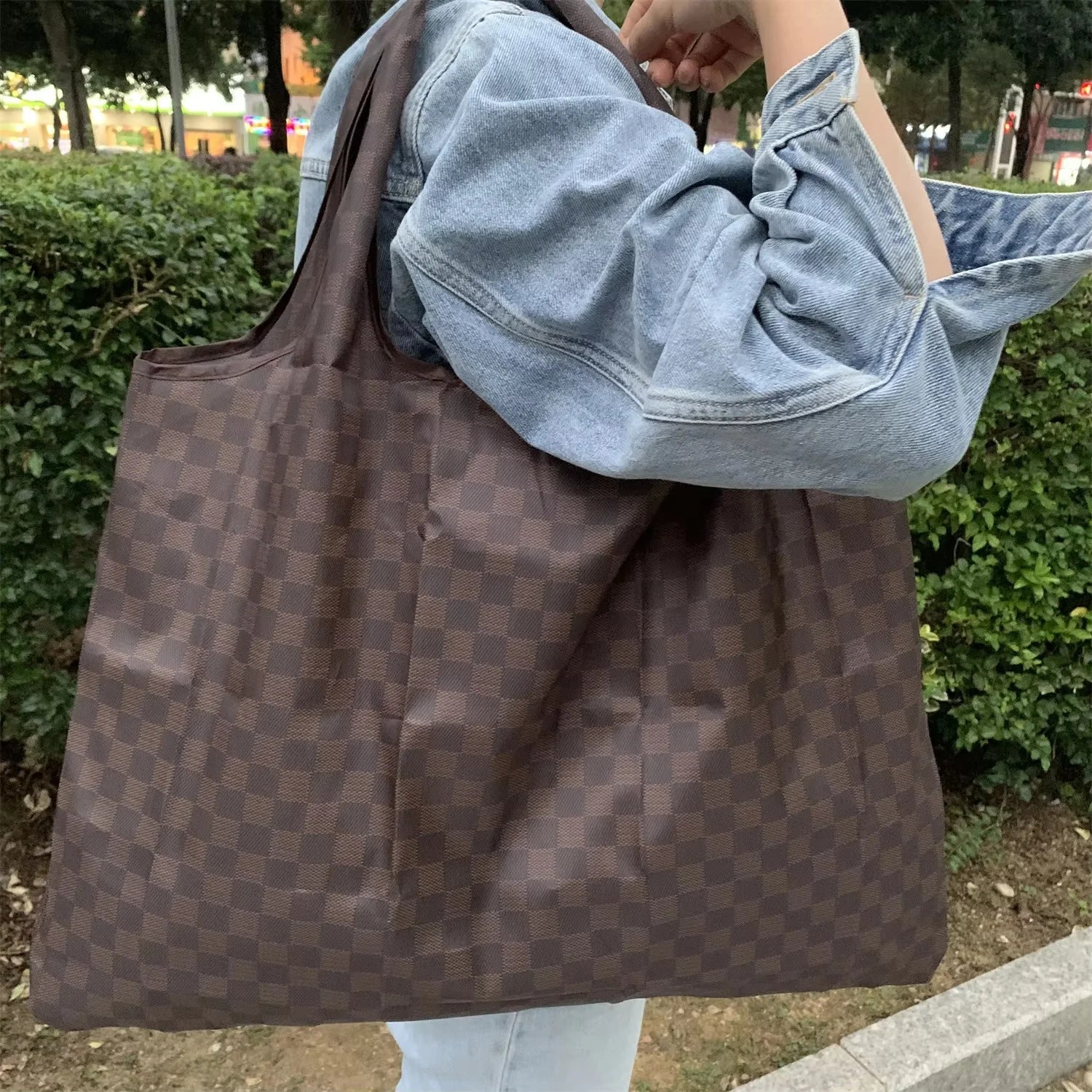 Sac cabas pour les courses Noir / L 53x40cm-Café / L 53x40cm-Rouge / L 53x40cm-ShopGET® 