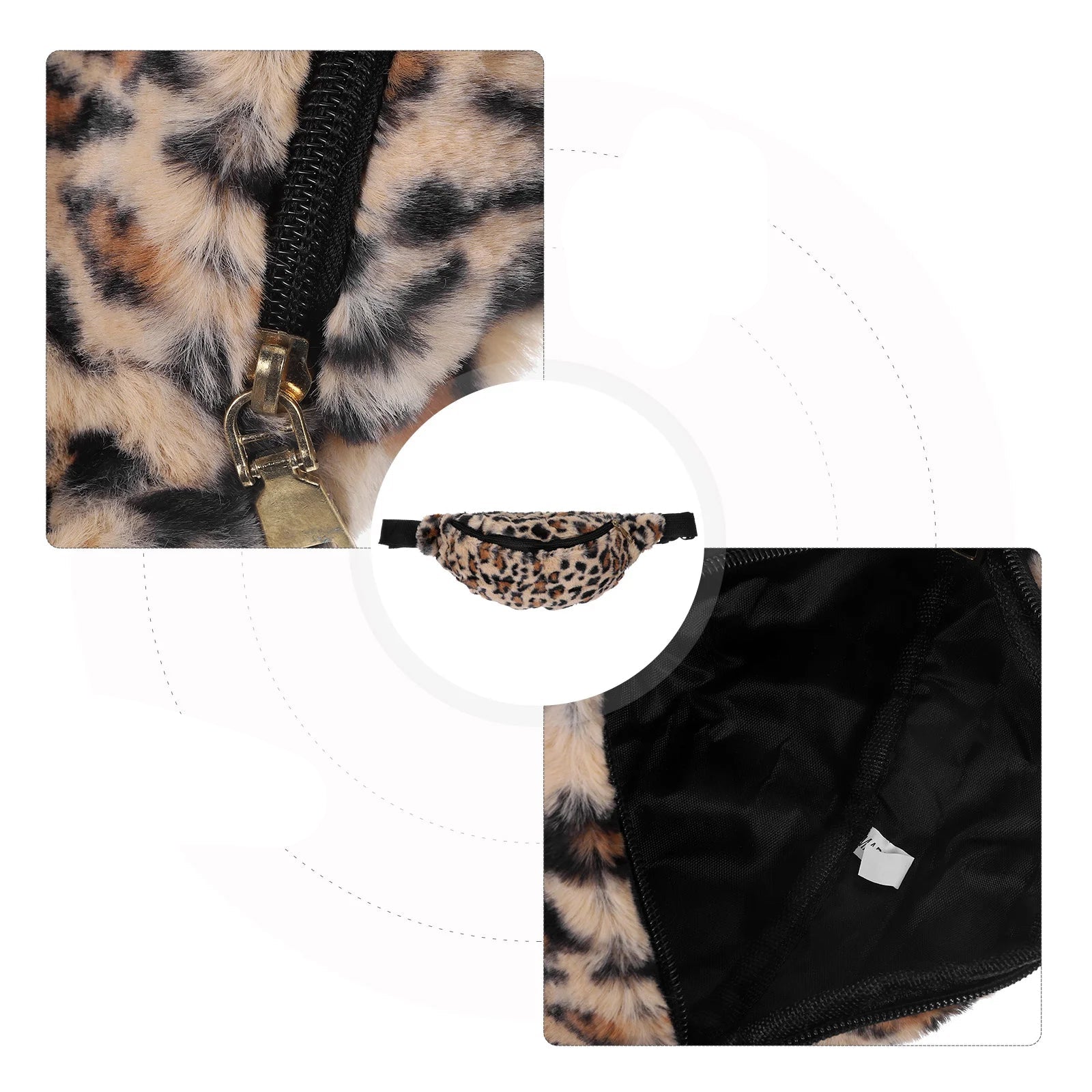 Sac banane léopard fourrure