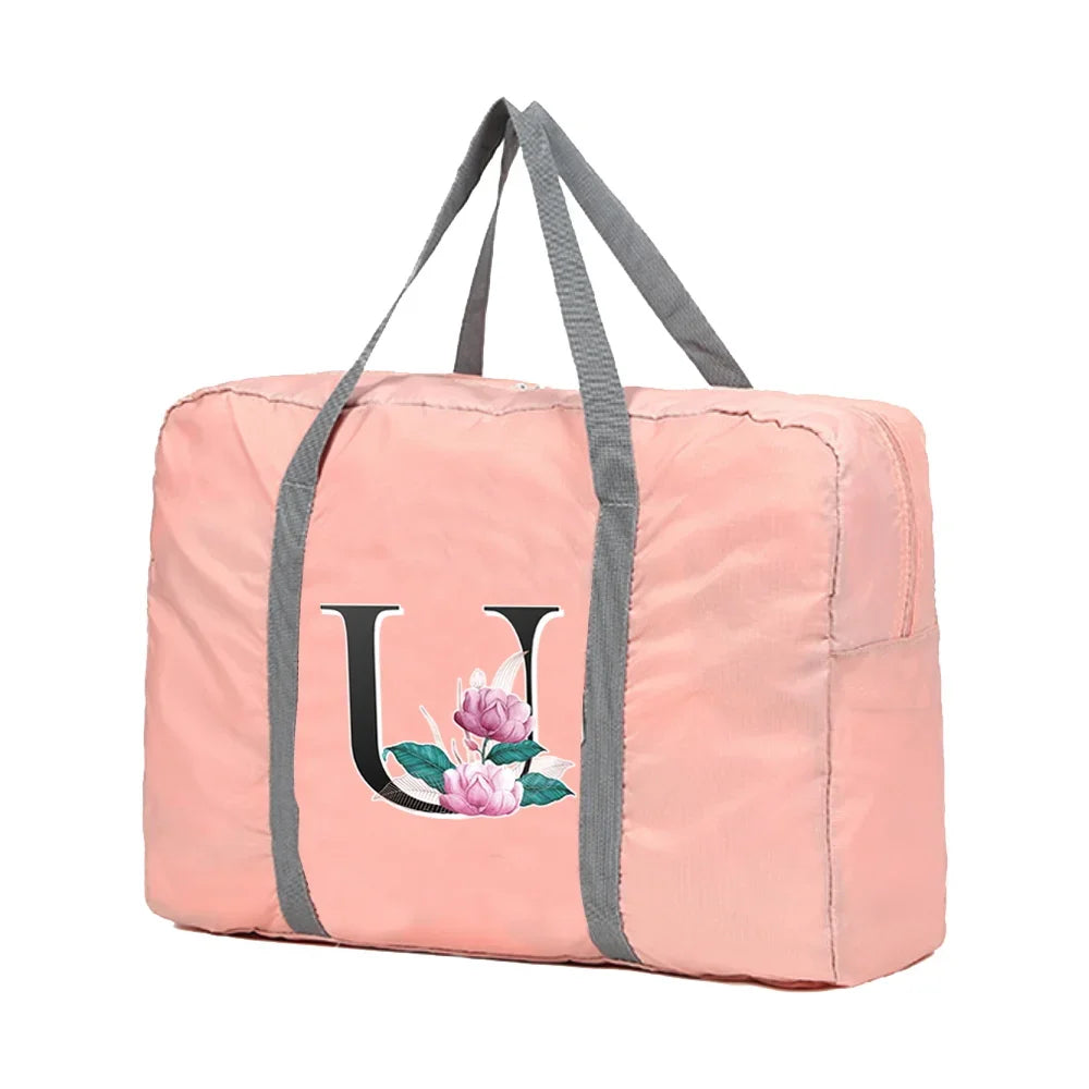 Sac weekend femme lettre prénom de S à Z Rose-S-W-V-U-T-Z-Y-X-ShopGET® 
