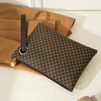 Pochette femme marron plaid Marron-Rose-Blanc-Noir-ShopGET® 
