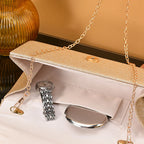 Pochette femme soirée originale Blanc-Noir-Champagne-Argent-ShopGET® 