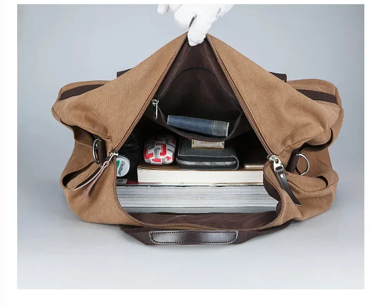 Sac weekend en toile canvas Kaki-Gris-Marron-Bleu-Noir-ShopGET® 