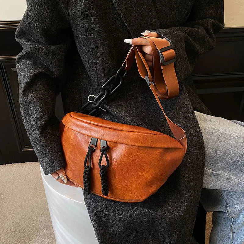 Sac banane en cuir pour épaule et ceinture