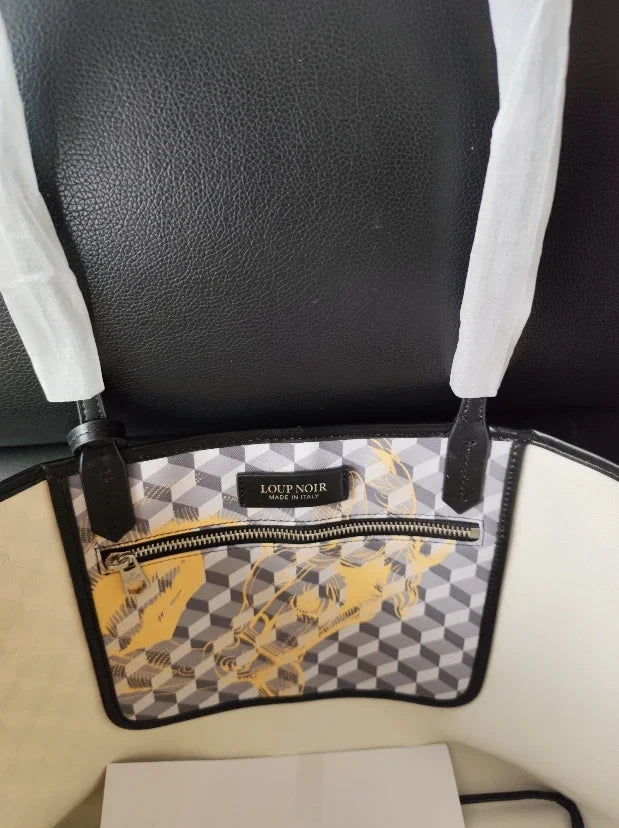 Cabas sac avec dessin de cheval Gris-Vert-Noir A-Rouge-Noir B-ShopGET® 