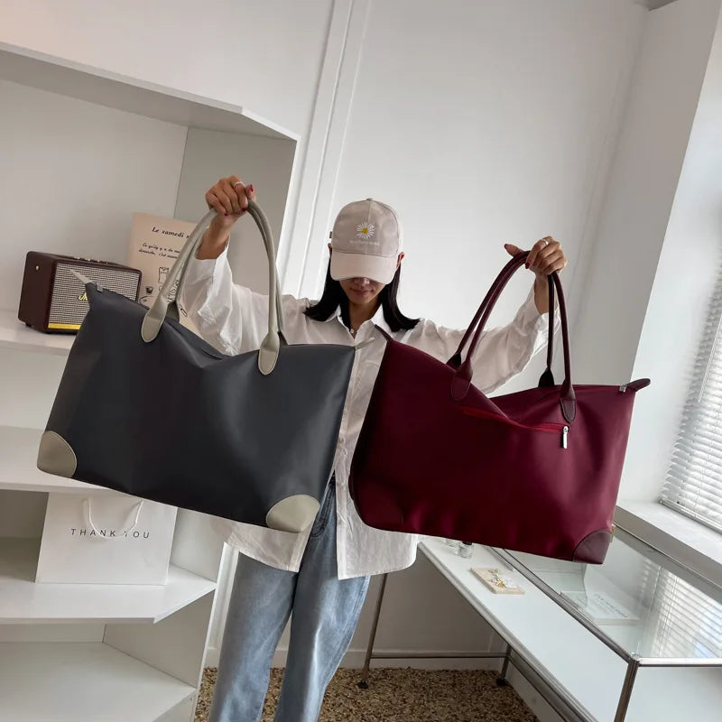 Petit sac weekend femme Gris-Rouge-Noir-ShopGET® 