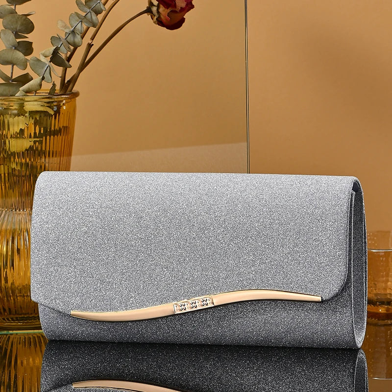 Pochette femme luxe de soirée Blanc-Dorée-Noir-Argent-ShopGET® 