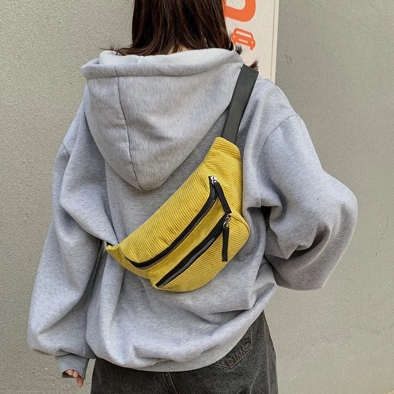 Sac banane femme moumoute noir en velours - ShopGET®