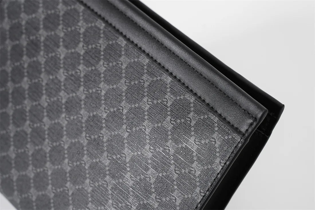 Pochette homme vintage cuir simple Noir / 26 x 5 x 19cm-ShopGET® 