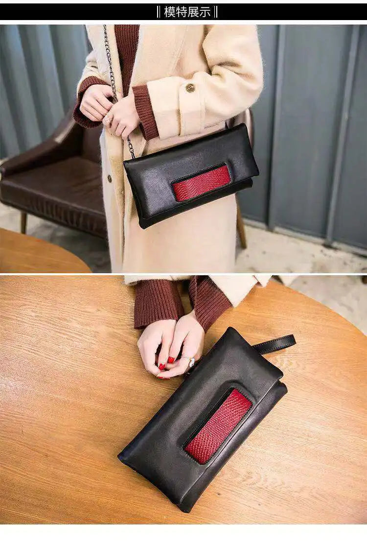 Porte monnaie pochette femme L Rouge 29x16.5cm-L Noir 9x16.5cm-S Rouge 24x14.5cm-S Noir  24x14.5cm-ShopGET® 