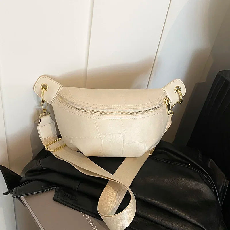 Sac banane en cuir argent femme
