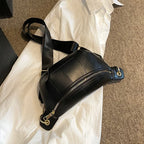 Sac banane en cuir argent femme