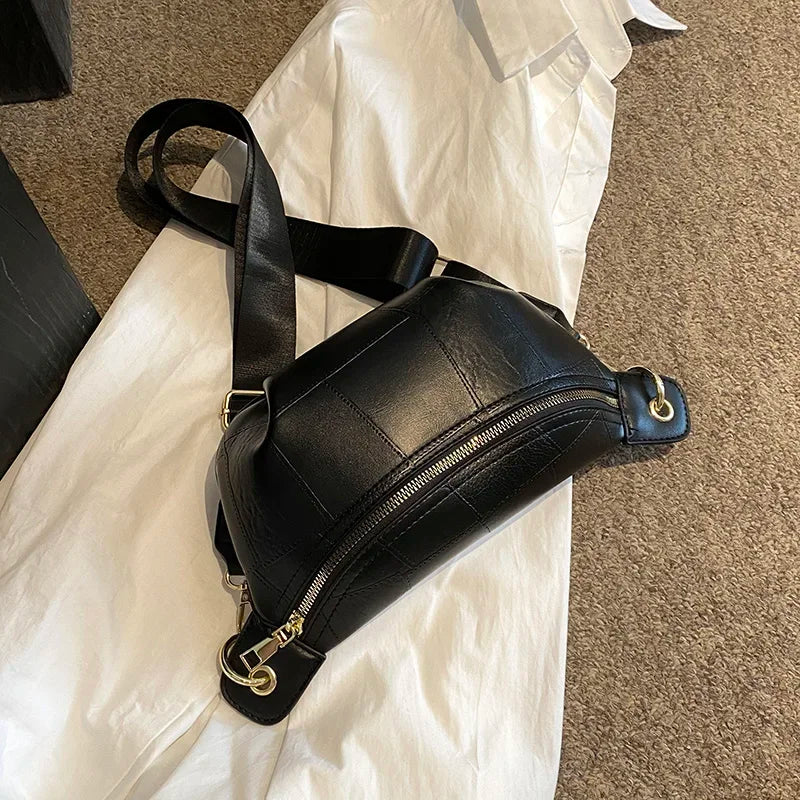 Sac banane en cuir argent femme