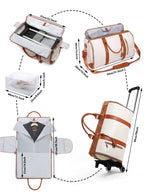 Sac weekend roulette pour femme Noir-Beige-ShopGET® 