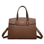 Sac cabas en cuir marron Burgundy-Noir-Apricot-Gris-Marron-ShopGET® 