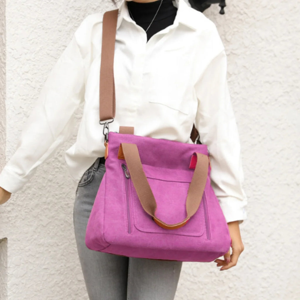 Sac cabas femme en tissu Canvas A-B-C-D-E-F-G-H-Noir-Marron-Bleu-Pourpre-I1-A-Gris-I1-B-I1-C-rose rouge-I1-D-I1-E-ShopGET® 